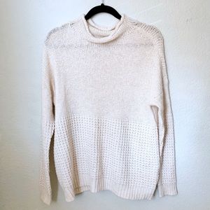 American Eagle Cream Knit Cozy Mock neck Sweater